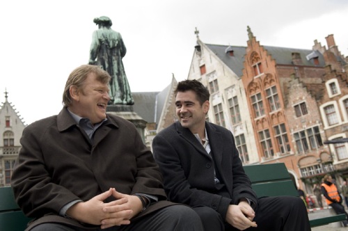 Brendan Gleeson as Ken and Colin Farrell as Ray in a scene from In Bruge